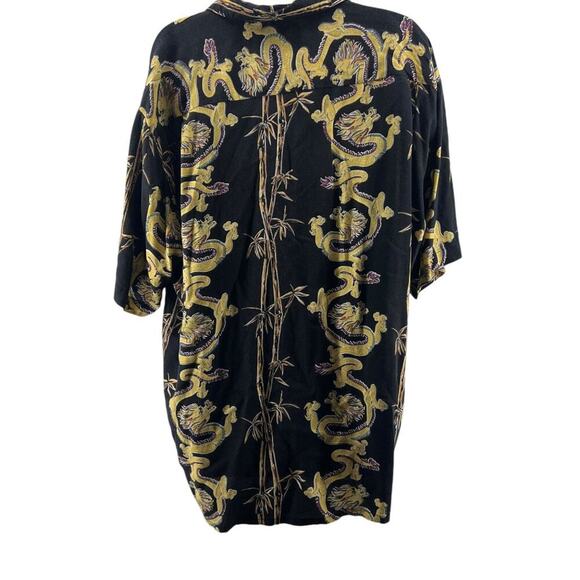 Vintage Pineapple Connection Gold Dragon Button Front Shirt Mens Large - Picture 5 of 5